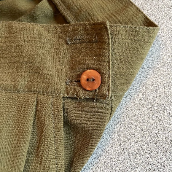 Vintage Spectator Petite Olive Green Wide Leg Culotte Size 10 - Picture 9 of 13